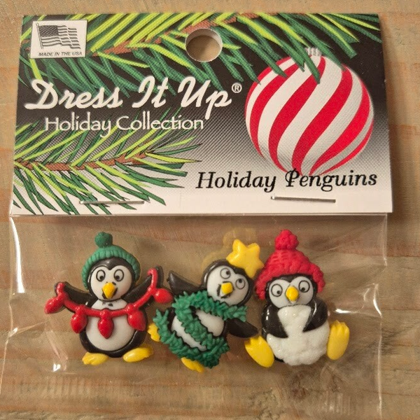 Dress it up - Sierknopen - Holiday Penguins