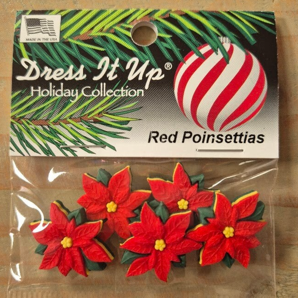 Dress it up - Sierknopen - Red Poinsettias