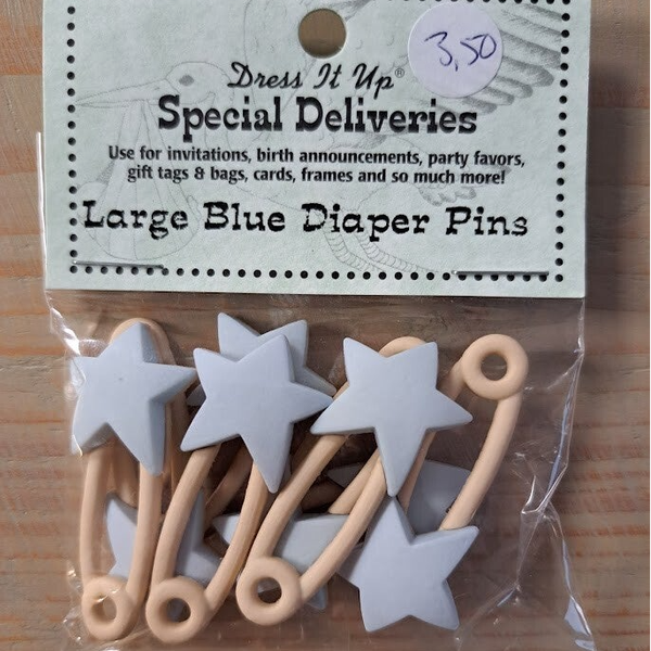 Dress it up - Sierknopen - Blue Diaper Pins