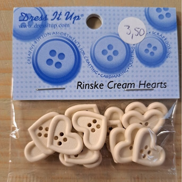 Dress it up - Sierknopen - Rinske Cream Hearts