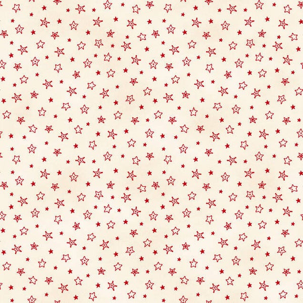 Christmastime Stars Ecru Red