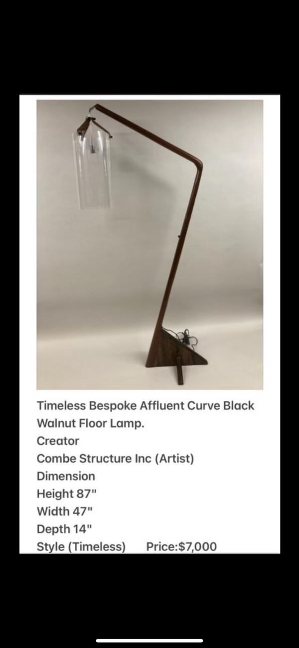 Timeless Bespoke Affluent Black Walnut Floor Lamp