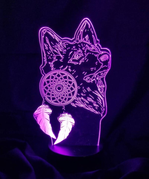 LED Table Light - Wolf & Dreamcatcher
