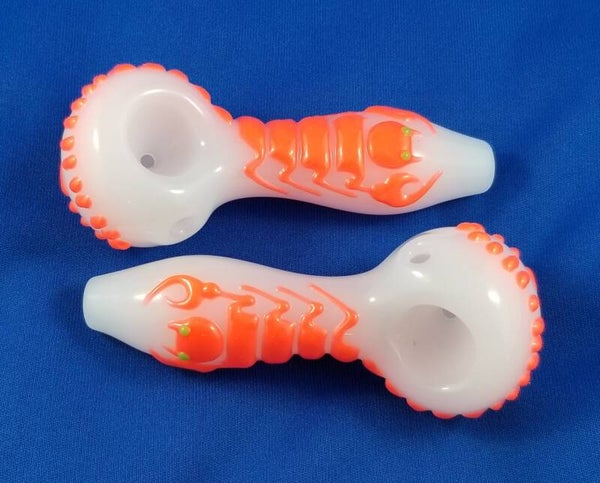 Scorpion Glow in Dark 4" Hand Pipe - Red