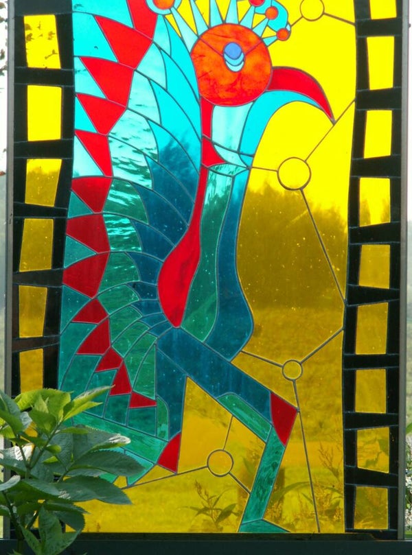 Glaspaneel "Blue Katsina"