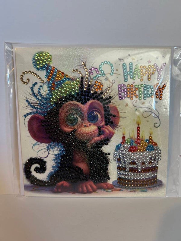 Monkey diamond art card