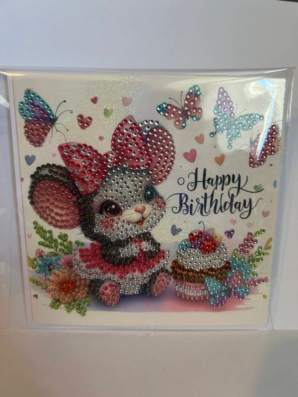Mouse diamond art card