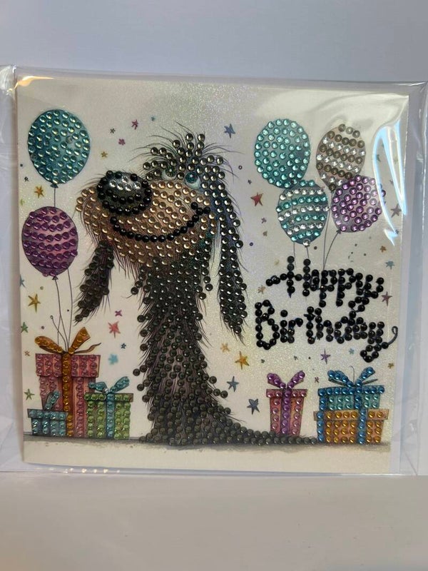 Dog diamond art card