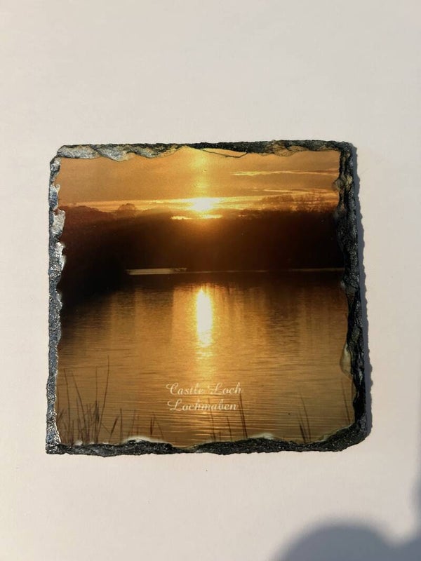 Castle Loch, Lochmaben Slate Coaster