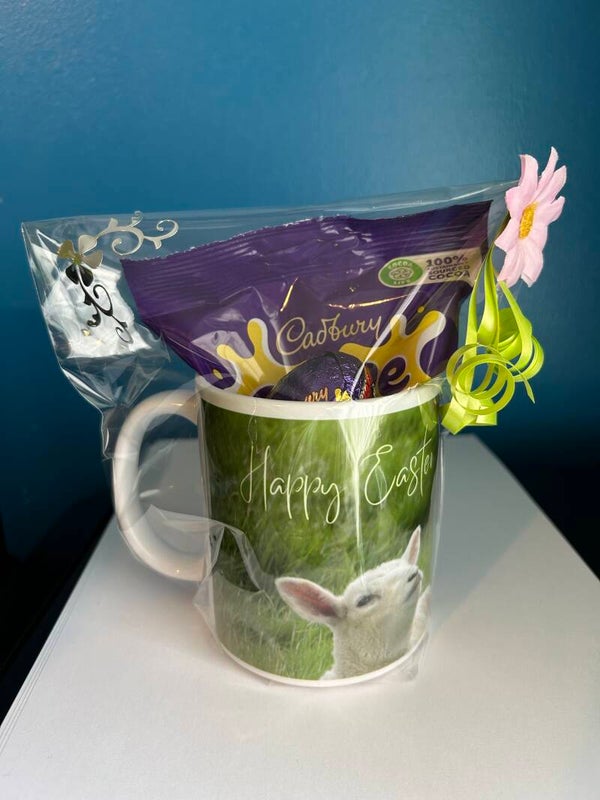 Easter lamb sweet filled mug
