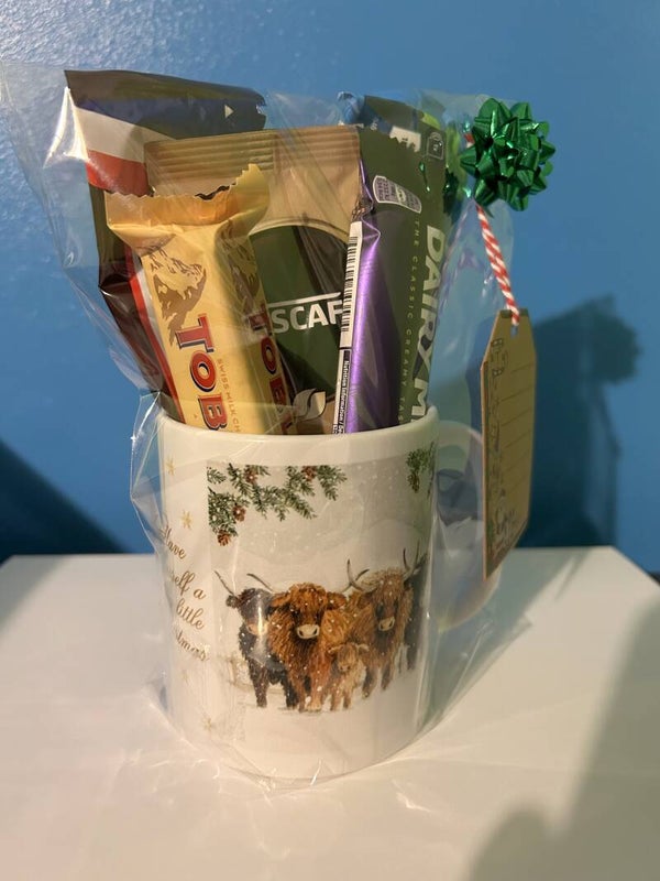 Filled Highland Cow Christmas Mug