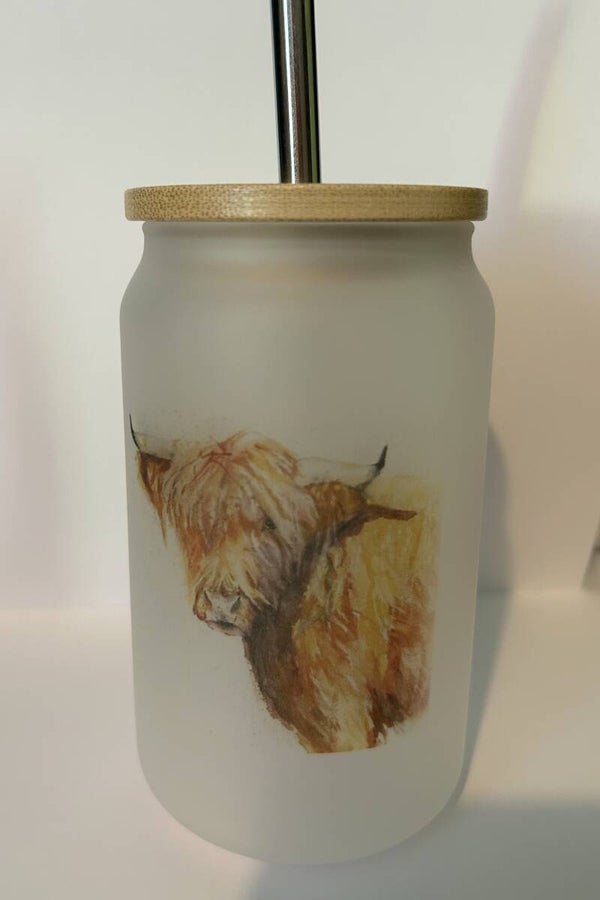 Frosted Glass - Highland cow