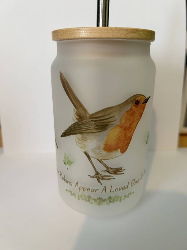 When Robins Appear - Frosted Glass