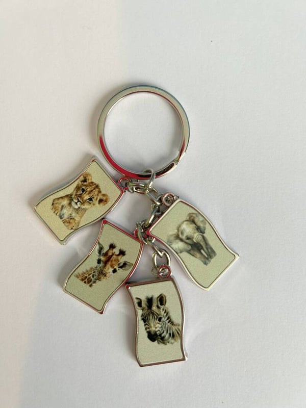 Animals 4 Flag Key Ring