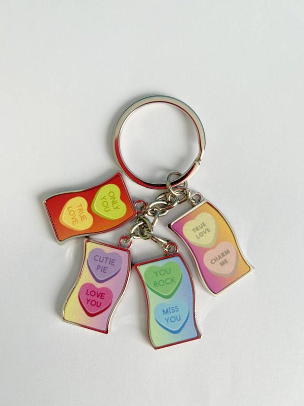 Love Hearts 4 Flag Key Ring