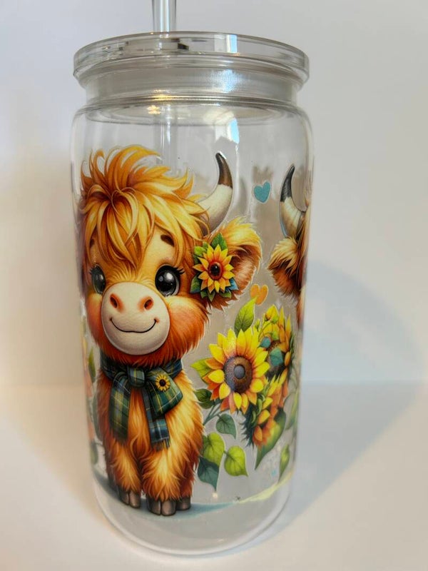 Highland cow plastic Tumbler
