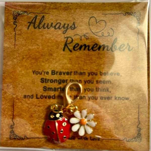 Ladybird & flower sentiment card