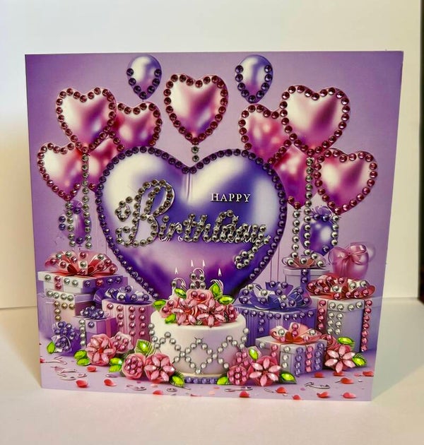 Purple diamond art card