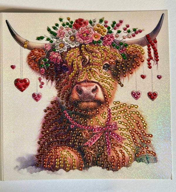 Highland Cow Diamond Art Card