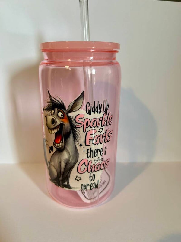 "Giddy Up" Plastic tumbler