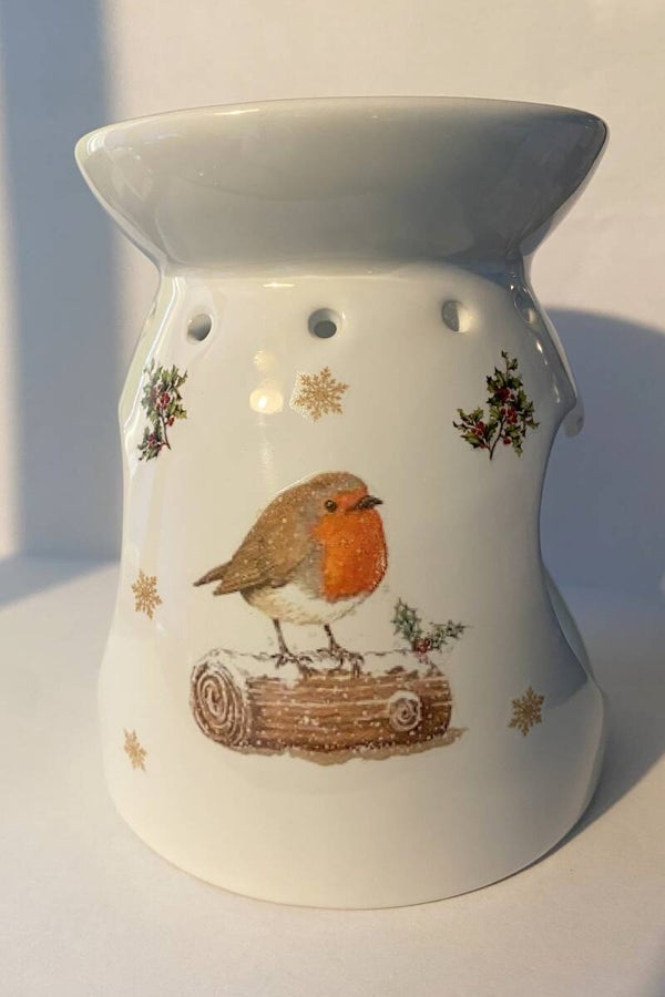 Large Christmas Robin Oil Burner
