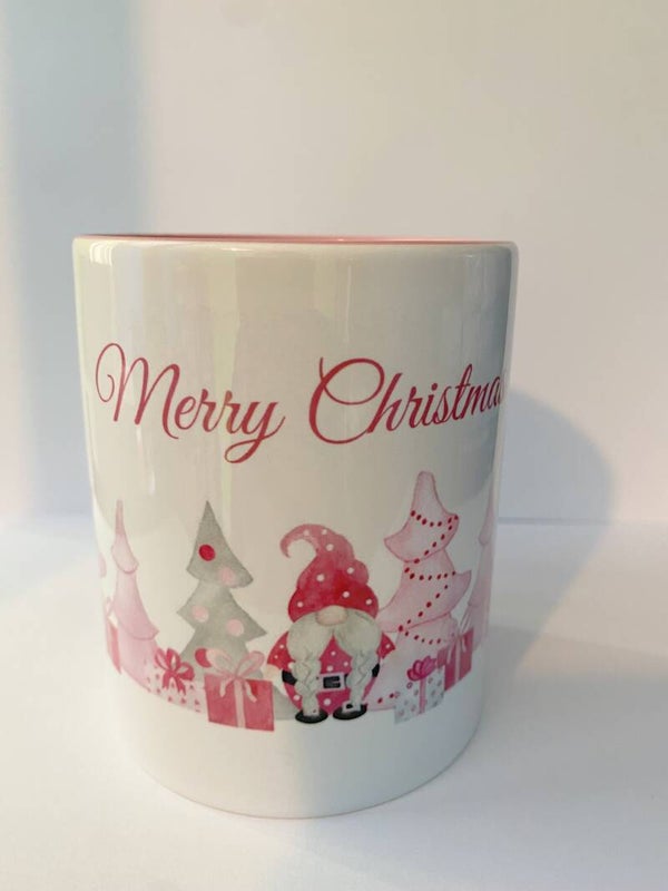 Christmas Gnome Mug - Pink Merry Christmas