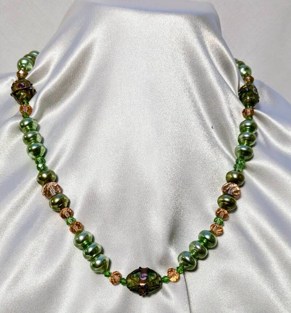 Necklace - Large bead and crystal