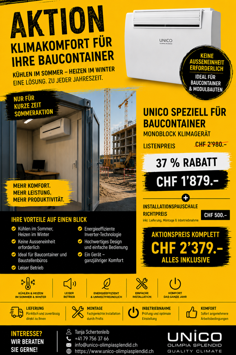 Klimagerät für Baustellen-Container – Hitzeaktion inklusive Installation