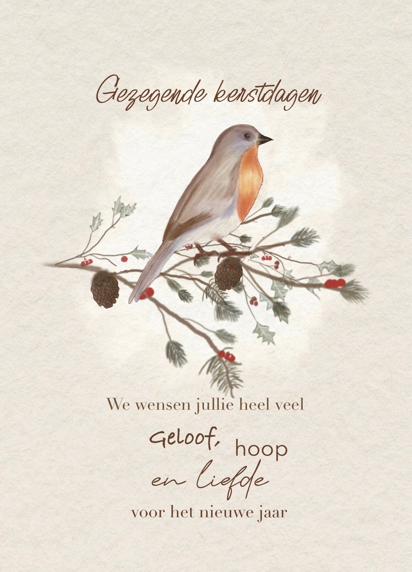 Christelijke kerstkaart – Gezegende kerstdagen, geloof, hoop en liefde