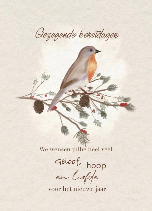 Christelijke kerstkaart – Gezegende kerstdagen, geloof, hoop en liefde
