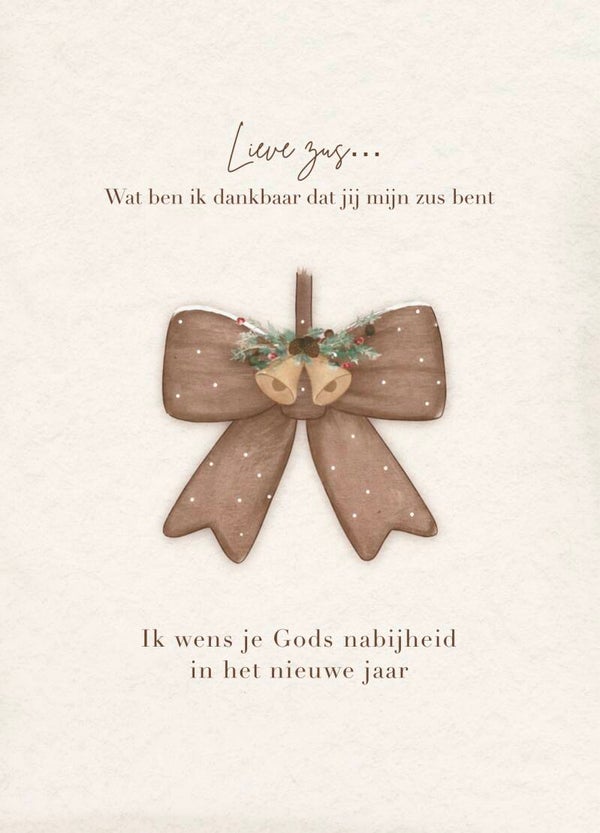 Christelijke kerstkaart voor zus – Lieve zus