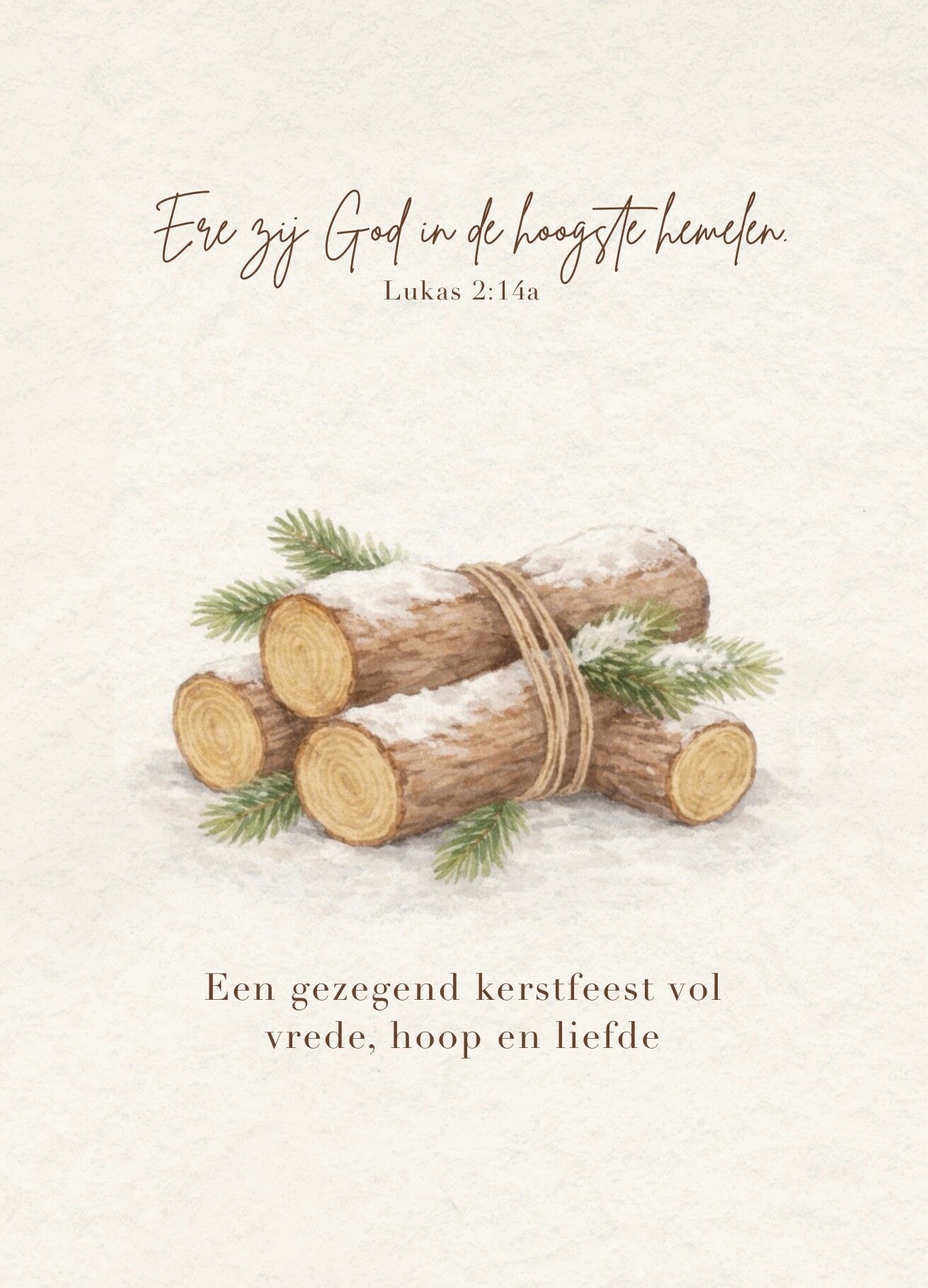 Christelijke kerstkaart – Ere zij God in de hoogste hemelen