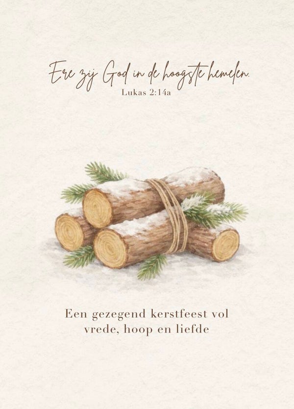 Christelijke kerstkaart – Ere zij God in de hoogste hemelen