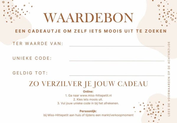 Waardebon Miss-Hittepetit | Christelijk Cadeau (Mooi Ingepakt!)
