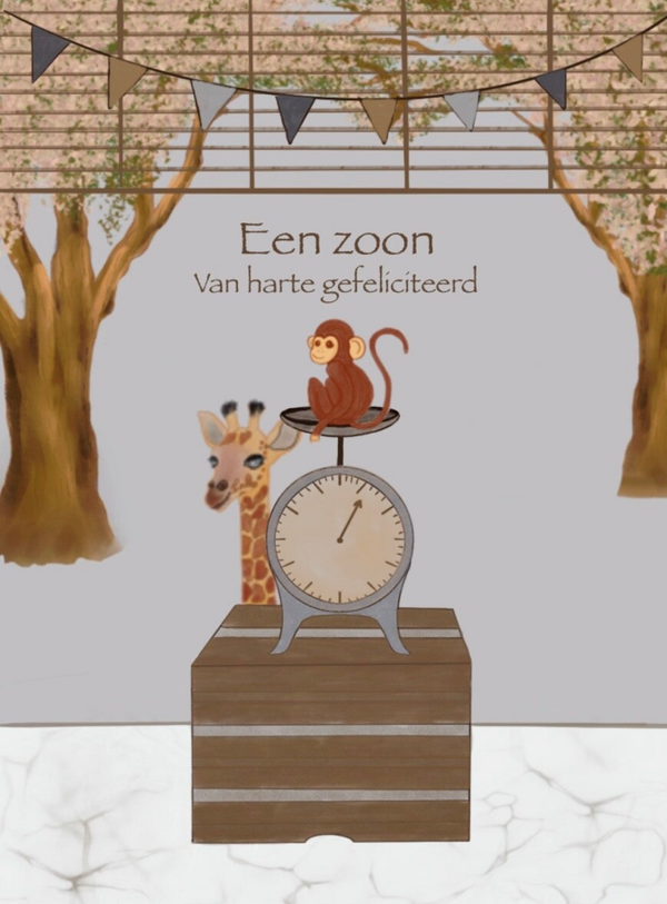 Hoera, een zoon - Christelijke geboortekaart