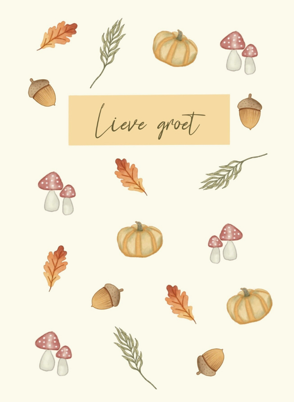 Wenskaart lieve groet | Warme herfstkaart