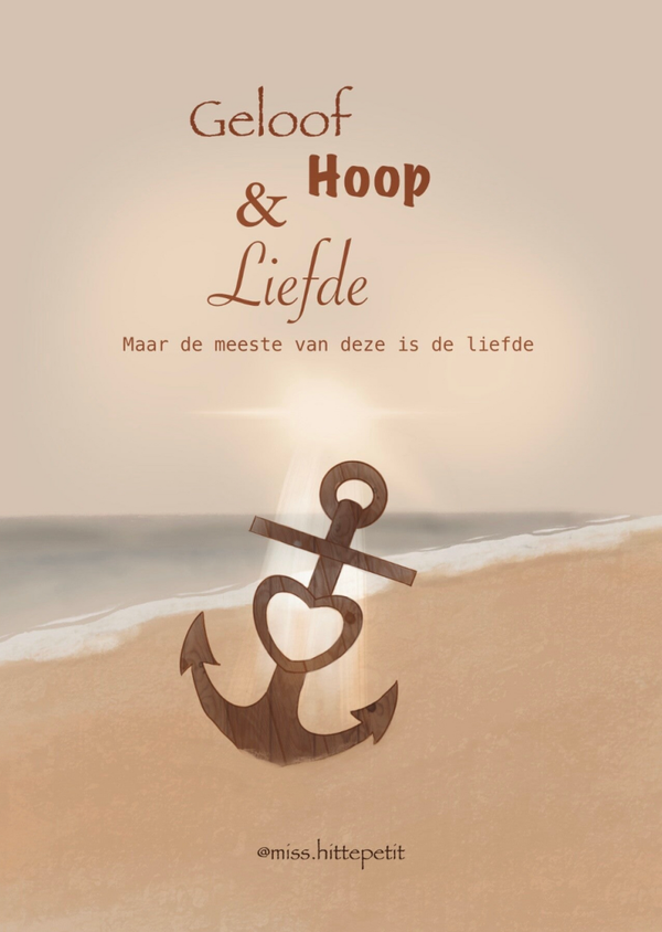 Christelijke kaart Geloof, hoop en liefde – Bijbeltekst kaart