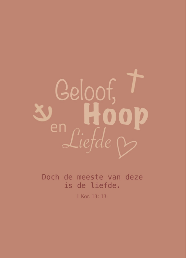 Christelijke kaart Geloof Hoop Liefde | 1 Korinthe 13