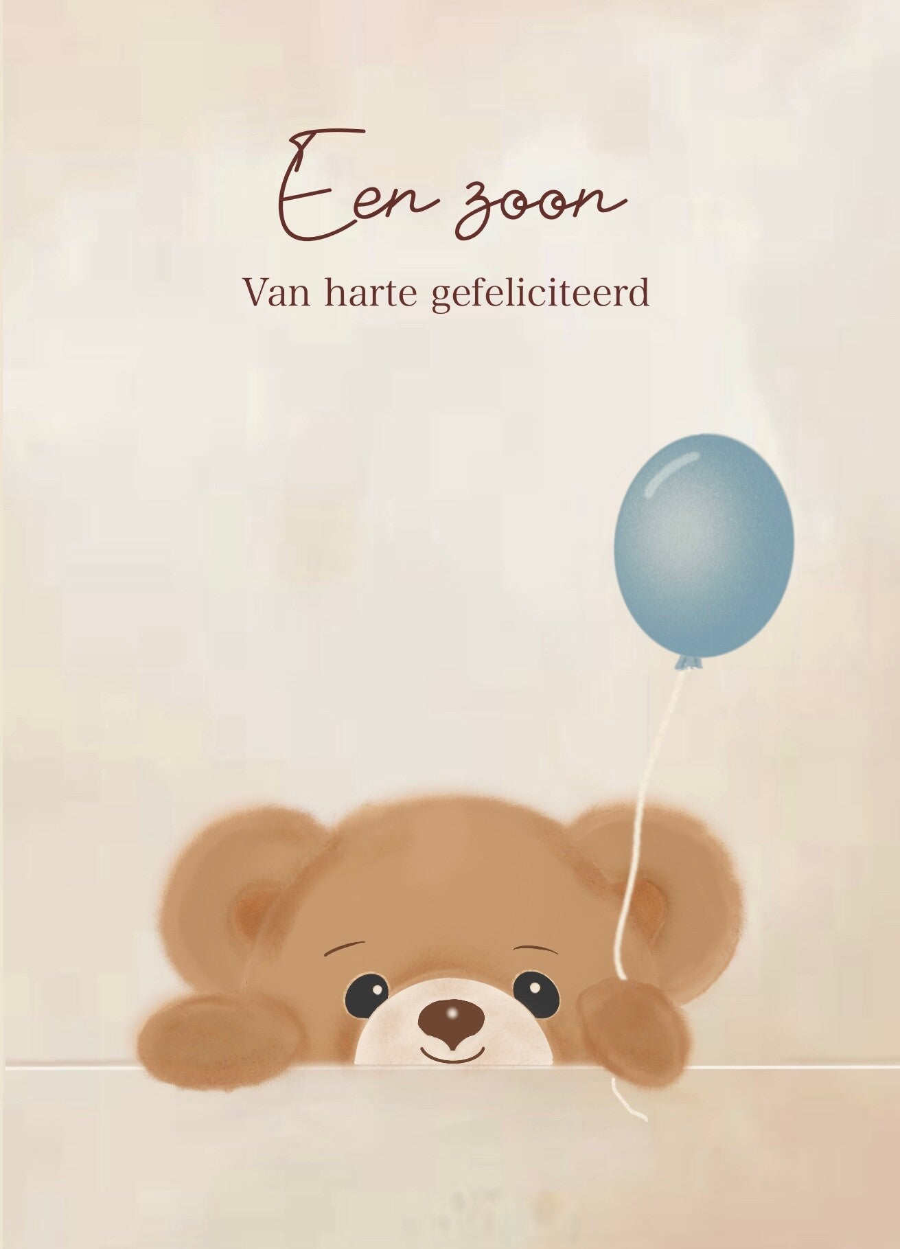 Een zoon kaart – Van harte gefeliciteerd met de geboorte van een jongen
