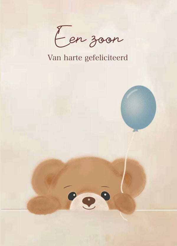 Een zoon kaart – Van harte gefeliciteerd met de geboorte van een jongen