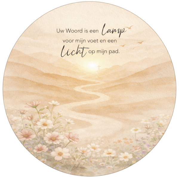 Christelijke muurcirkel | Uw Woord is een lamp voor mijn voet en een licht op mijn pad