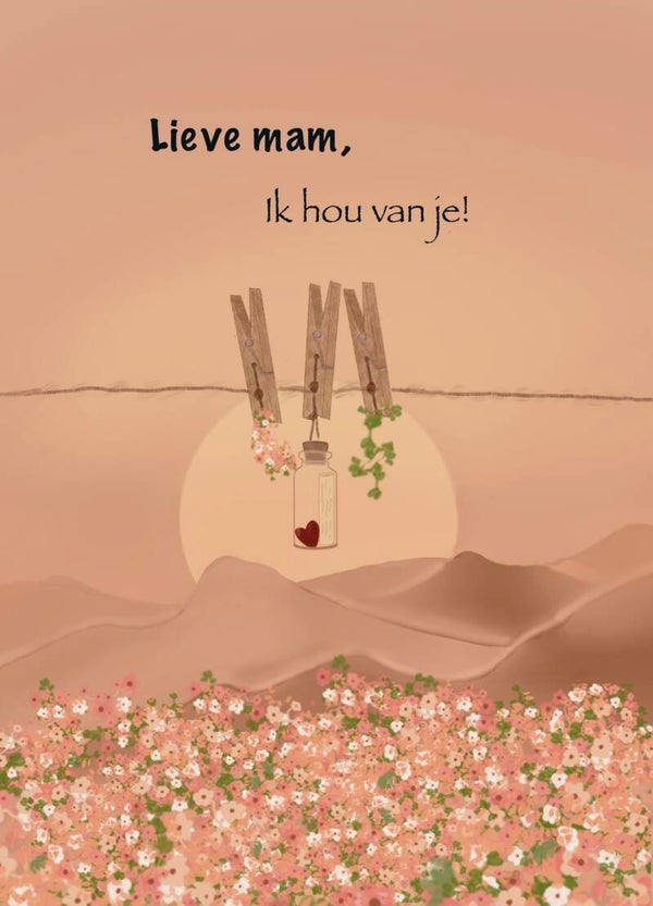 Moederdag wenskaart | Ik hou van je