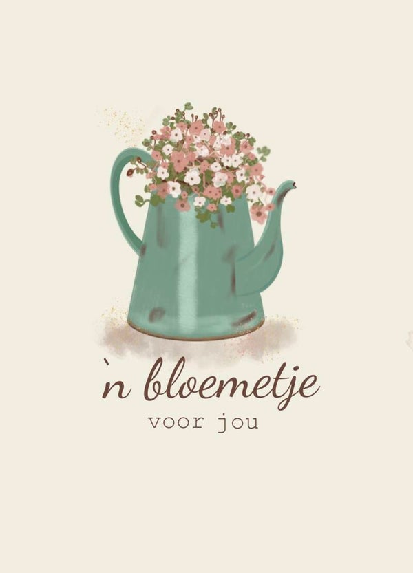 Bloemetje voor jou kaart – lief kaartje met bloemen