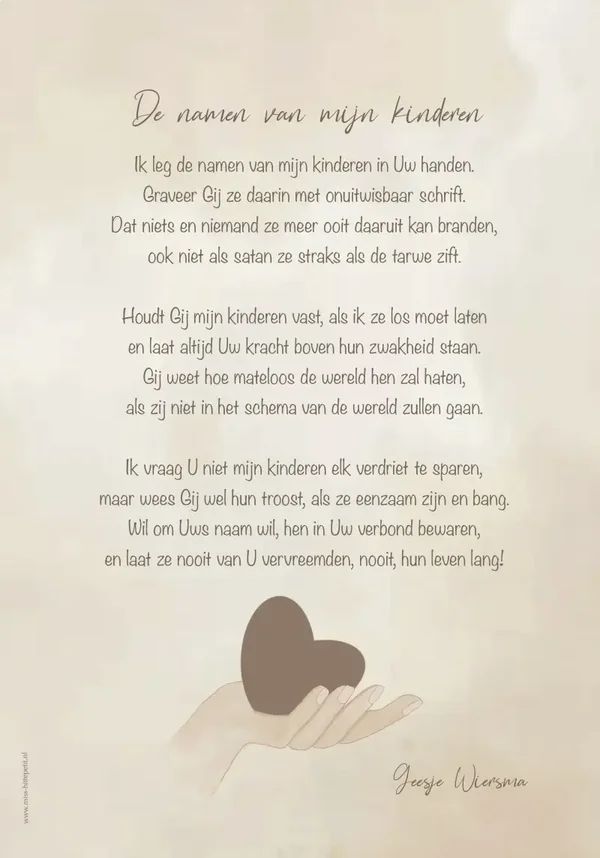 Christelijke poster | Ik leg de namen van mijn kinderen in Uw handen