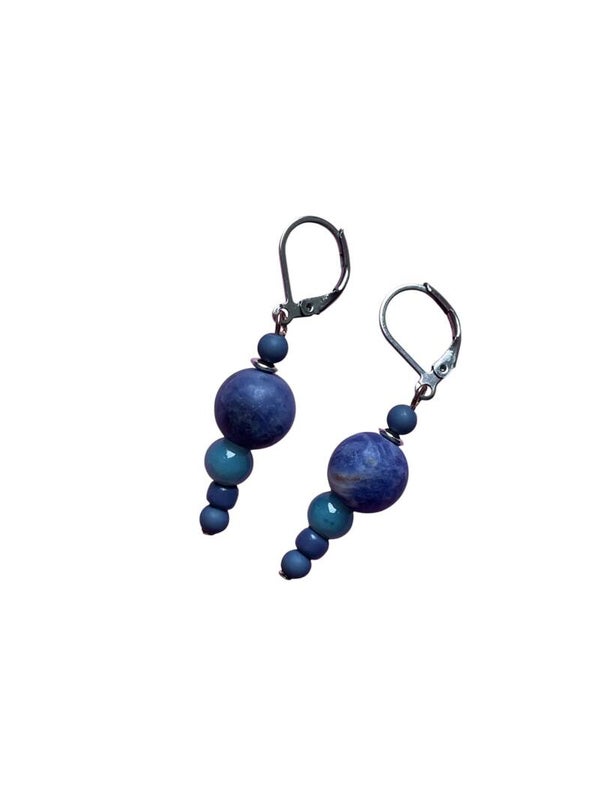 Oorbellen druppels blauw