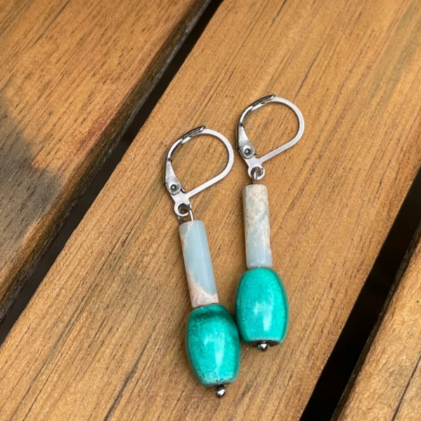 oorbellen turquoise druppels