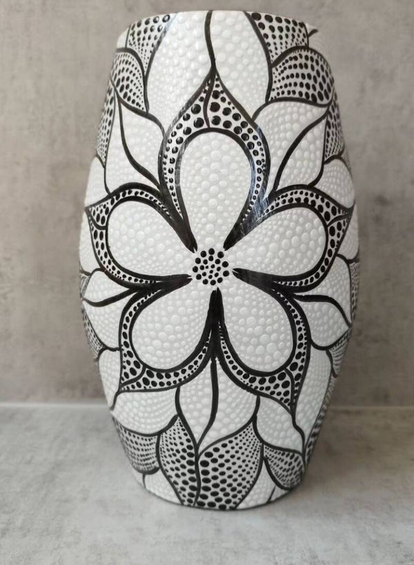 Fairtrade Dots Vaas Zwart Wit