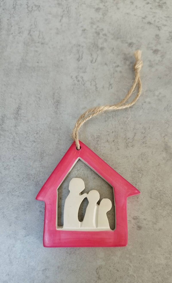 Fairtrade kisi steen kerst hanger