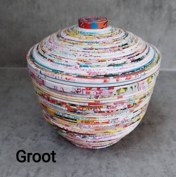 Fairtrade papieren pot.