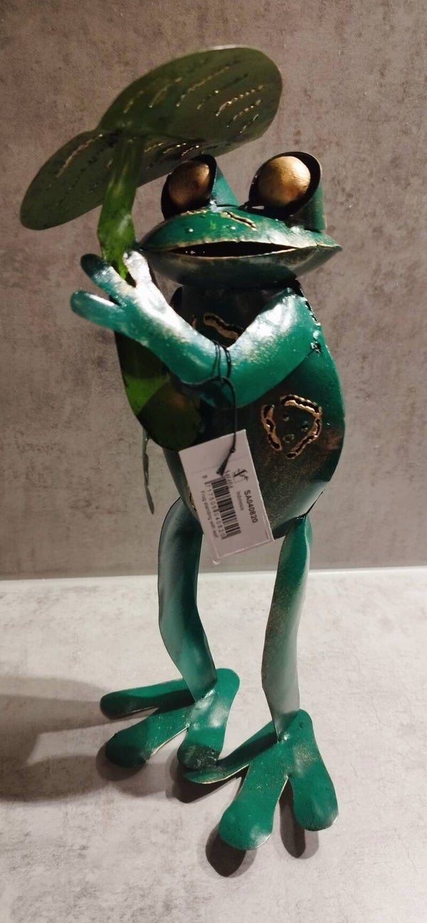 Fairtrade staande Kikker met blad.